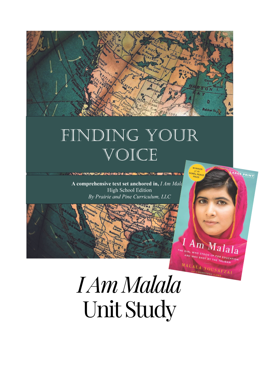 cover page for I Am Malala homeschool unit study