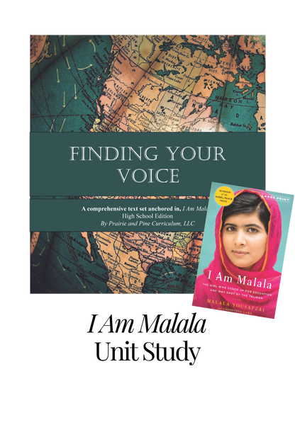 cover page for I Am Malala homeschool unit study