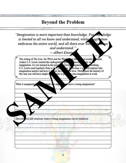 sample page for the lion the witch and the wardrobe Narnia unit study for homeschool families