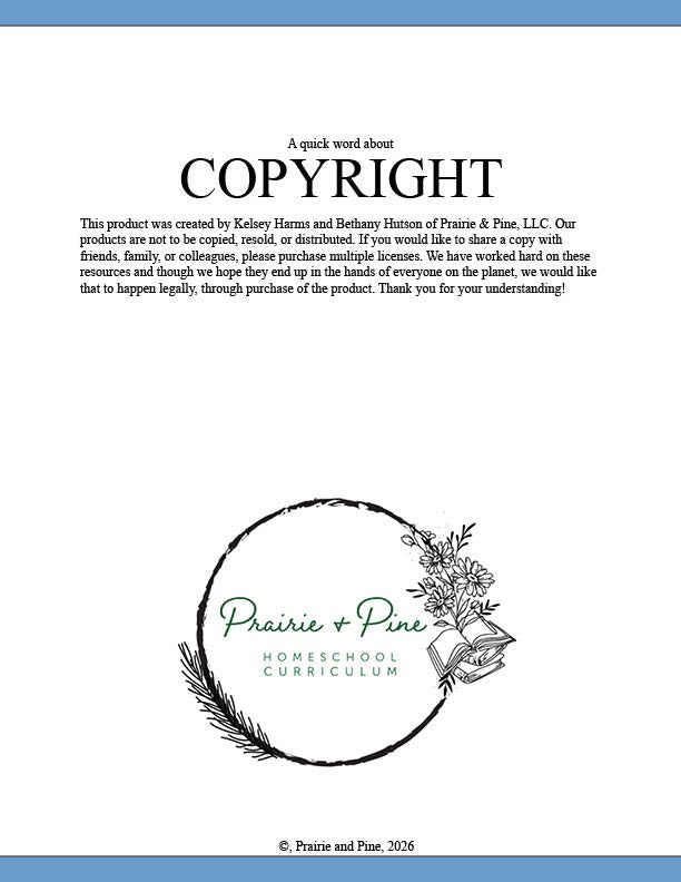 copyright statement for unit study for the lion the witch and the wardrobe