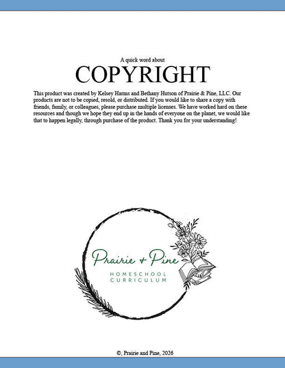 copyright statement for unit study for the lion the witch and the wardrobe
