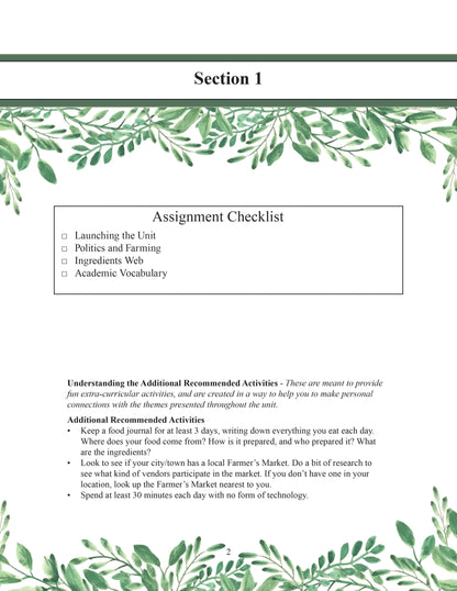 Image of Section 1 for the unit study on Folks, This Ain't Normal, by Joel Salatin