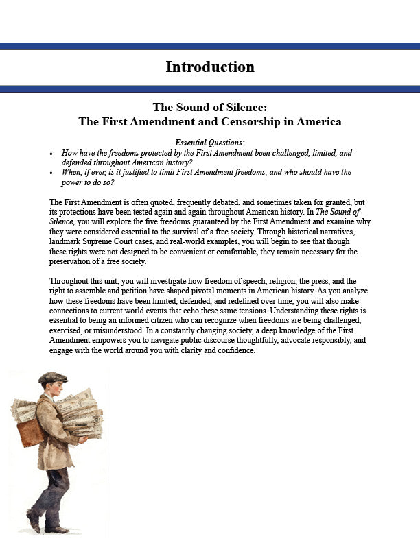 Sound of Silence: The First Amendment and Censorship in America (High School)