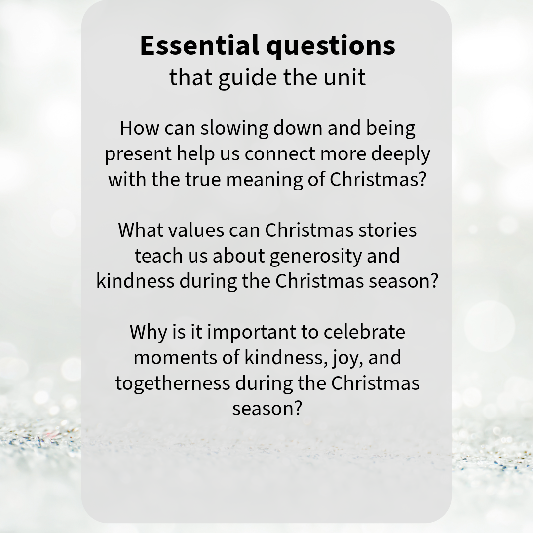 The essential questions for the christmas homeschool unit study