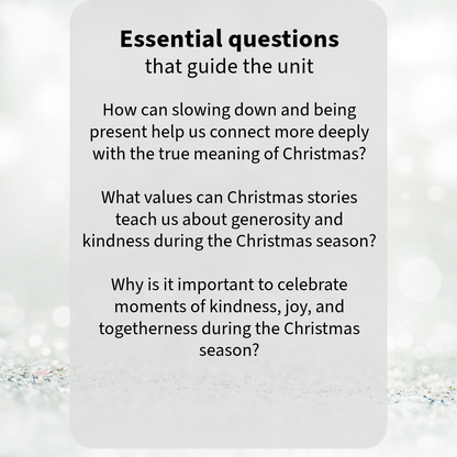 The essential questions for the christmas homeschool unit study